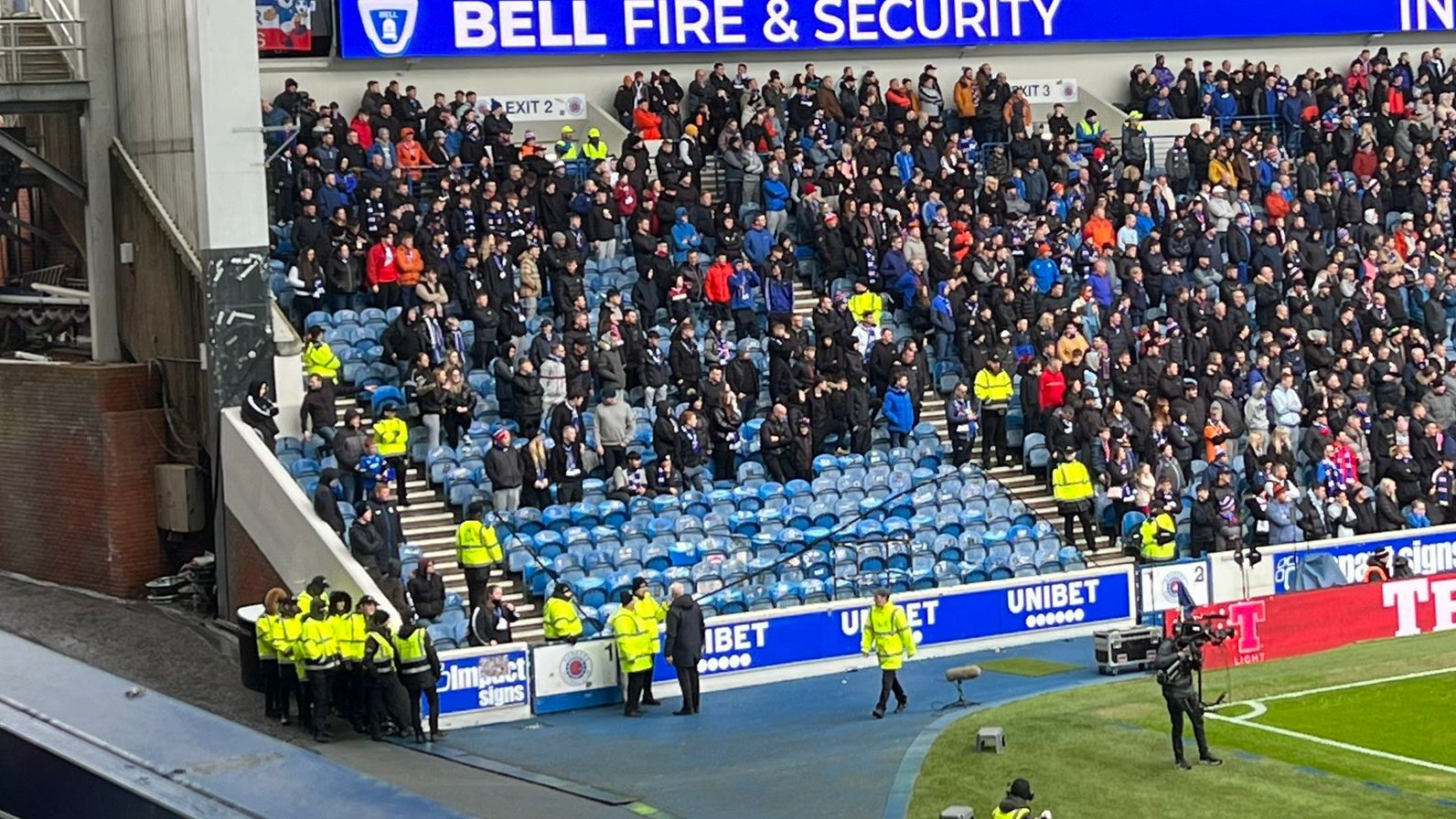 Union Bears absent from Ibrox after dispute with Rangers over banner